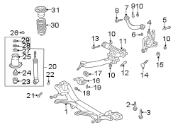 Diagram REAR SUSPENSION. SUSPENSION COMPONENTS. for your 2011 TOYOTA COROLLA