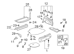 Diagram REAR BODY & FLOOR. INTERIOR TRIM. for your 1998 TOYOTA AVALON XL 3000CC 24-VALVE DOHC EFI, AUTOMATIC  4-SPEED