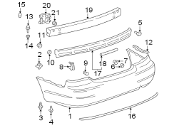 Diagram REAR BUMPER. BUMPER & COMPONENTS. for your 2008 TOYOTA MATRIX