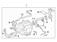 AIR CONDITIONER & HEATER. EVAPORATOR & HEATER COMPONENTS. Diagram