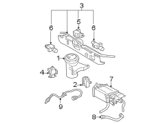 Diagram EMISSION SYSTEM. EMISSION COMPONENTS. for your 2003 TOYOTA AVALON