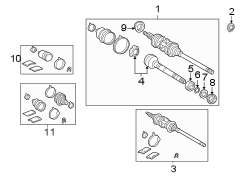 Diagram FRONT SUSPENSION. DRIVE AXLES. for your TOYOTA SIENNA