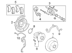 Diagram REAR SUSPENSION. BRAKE COMPONENTS. for your 1997 TOYOTA CAMRY