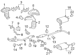 Diagram EXHAUST SYSTEM. EXHAUST COMPONENTS. for your 2022 TOYOTA VENZA