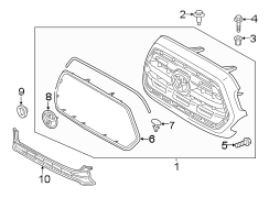 Diagram GRILLE & COMPONENTS. for your 2019 TOYOTA TUNDRA SR Extended Cab Pickup Fleetside