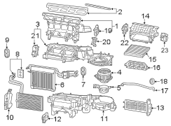 Diagram AIR CONDITIONER & HEATER. EVAPORATOR & HEATER COMPONENTS. for your 2021 TOYOTA TACOMA Trail Crew Cab Pickup Fleetside