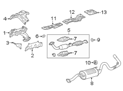 Diagram EXHAUST SYSTEM. EXHAUST COMPONENTS. MANIFOLD. for your 2007 TOYOTA TACOMA 2700CC 16-VALVE DOHC EFI, AUTOMATIC 4-SPEED