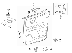 Diagram REAR DOOR. INTERIOR TRIM. for your 1998 TOYOTA TACOMA