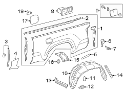 Diagram PICK UP BOX. FRONT & SIDE PANELS. for your TOYOTA TACOMA