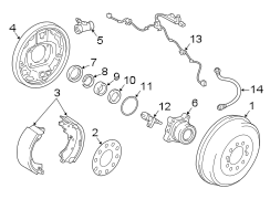 Diagram Rear suspension. Steering column. Brake components. for your 2011 TOYOTA TUNDRA Base Standard Cab Pickup Fleetside 4.6L  4WD