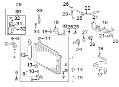 Diagram RADIATOR & COMPONENTS. for your 2005 Scion XB