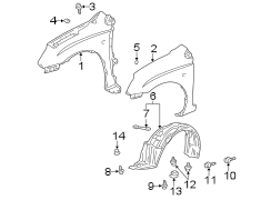 Diagram FENDER & COMPONENTS. for your 2015 TOYOTA Prius C