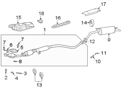 Diagram EXHAUST SYSTEM. EXHAUST COMPONENTS. for your TOYOTA PRIUS