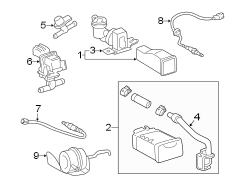 Diagram EMISSION SYSTEM. EMISSION COMPONENTS. for your 2003 TOYOTA PRIUS