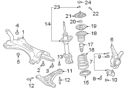 Diagram FRONT SUSPENSION. SUSPENSION COMPONENTS. for your 2011 TOYOTA COROLLA S Sedan 1.8L M/T