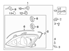 Image of Headlight (Right) image for your 2001 Toyota Camry 2.2L A/T XLE SEDAN 