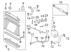 Diagram RADIATOR & COMPONENTS. for your 2002 TOYOTA CAMRY LE 2400CC 16-VALVE DOHC EFI, MANUAL , 5-SPEED