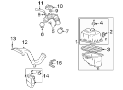 Diagram ENGINE / TRANSAXLE. AIR INTAKE. for your 2009 TOYOTA COROLLA