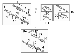 Diagram FRONT SUSPENSION. DRIVE AXLES. for your 2002 TOYOTA SIENNA