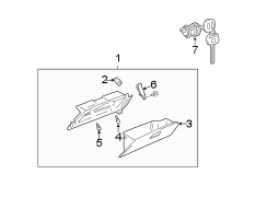 Diagram INSTRUMENT PANEL. GLOVE BOX. for your TOYOTA CELICA