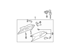 Diagram INSTRUMENT PANEL. GLOVE BOX. for your TOYOTA CELICA