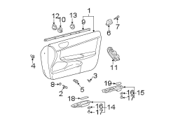 Diagram FRONT DOOR. INTERIOR TRIM. for your 2004 TOYOTA COROLLA