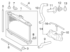 Diagram RADIATOR & COMPONENTS. for your 2019 TOYOTA COROLLA