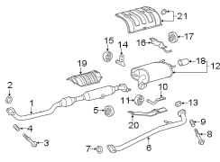 Diagram EXHAUST SYSTEM. EXHAUST COMPONENTS. for your 2005 TOYOTA HIGHLANDER