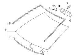 Diagram WINDSHIELD. GLASS. REVEAL MOLDINGS. for your 1990 TOYOTA PREVIA