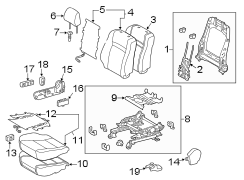 Diagram SEATS & TRACKS. PASSENGER SEAT COMPONENTS. for your TOYOTA FJ CRUISER