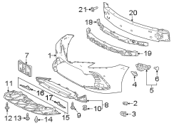 Diagram Front bumper & grille. Bumper & components. for your TOYOTA