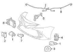 Diagram FRONT BUMPER & GRILLE. ELECTRICAL COMPONENTS. for your 2020 TOYOTA CAMRY LE Sedan