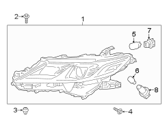 FRONT LAMPS. HEADLAMP COMPONENTS. Diagram