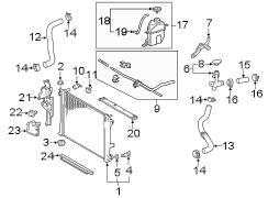 Diagram RADIATOR & COMPONENTS. for your 2020 TOYOTA CAMRY XLE Sedan 3.5L  AWD