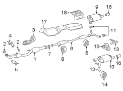 Diagram EXHAUST SYSTEM. EXHAUST COMPONENTS. for your TOYOTA CAMRY