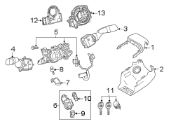 Diagram STEERING COLUMN. SHROUD. SWITCHES & LEVERS. for your 2021 TOYOTA COROLLA XSE Sedan