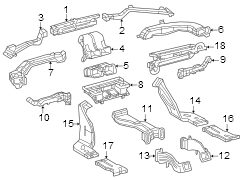 Image of Instrument Panel Air Duct (Front, Rear, Upper, Lower) image for your 2002 Toyota Highlander   