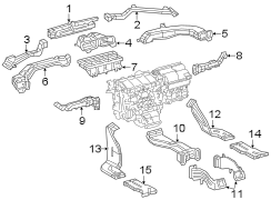 Image of Instrument Panel Air Duct (Upper, Lower) image for your 2001 Toyota Highlander   