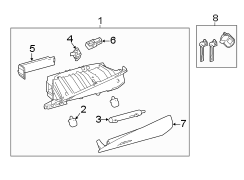 Image of Glove Box Door Cover (Upper) image for your 2014 Toyota Tundra 5.7L i-Force V8 A/T 4WD SR Extended Cab Pickup Fleetside 