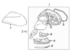 Image of Door Mirror Trim Ring (Front, Upper, Lower) image for your Toyota