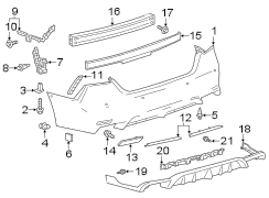 Image of Bumper Cover Insulator (Left, Rear) image for your 2021 Toyota Prius Prime  Limited Hatchback 