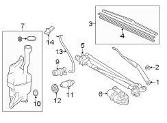 Diagram WINDSHIELD. WIPER & WASHER COMPONENTS. for your 2011 TOYOTA PRIUS