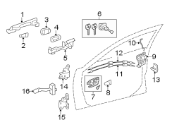 Diagram FRONT DOOR. LOCK & HARDWARE. for your 2012 TOYOTA AVALON Limited Sedan