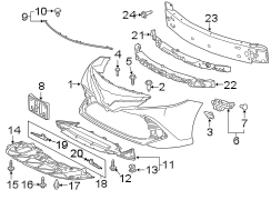 Diagram FRONT BUMPER & GRILLE. BUMPER & COMPONENTS. for your 2012 TOYOTA Prius V