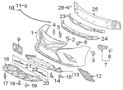 Image of Bumper Guide (Front, Upper) image for your 2021 Toyota Camry 3.5L V6 A/T FWD XLE SEDAN 