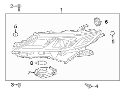 Image of Headlight Assembly (Right) image for your 2005 Toyota Tacoma 4.0L V6 M/T RWD Pre Runner Extended Cab Pickup Fleetside 