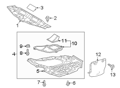 Image of Radiator Support Splash Shield (Rear, Lower) image for your 2013 Toyota Avalon  LIMITED SEDAN 