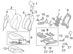 Diagram SEATS & TRACKS. PASSENGER SEAT COMPONENTS. for your 2021 TOYOTA COROLLA SE Nightshade Sedan