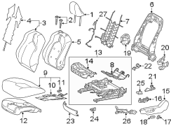 Diagram Seats & tracks. Driver seat components. for your 2021 TOYOTA COROLLA SE Nightshade Sedan