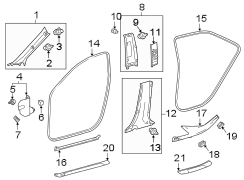 Image of Body A-Pillar Trim Panel (Front) image for your 2020 Toyota Corolla  SE Nightshade Sedan 